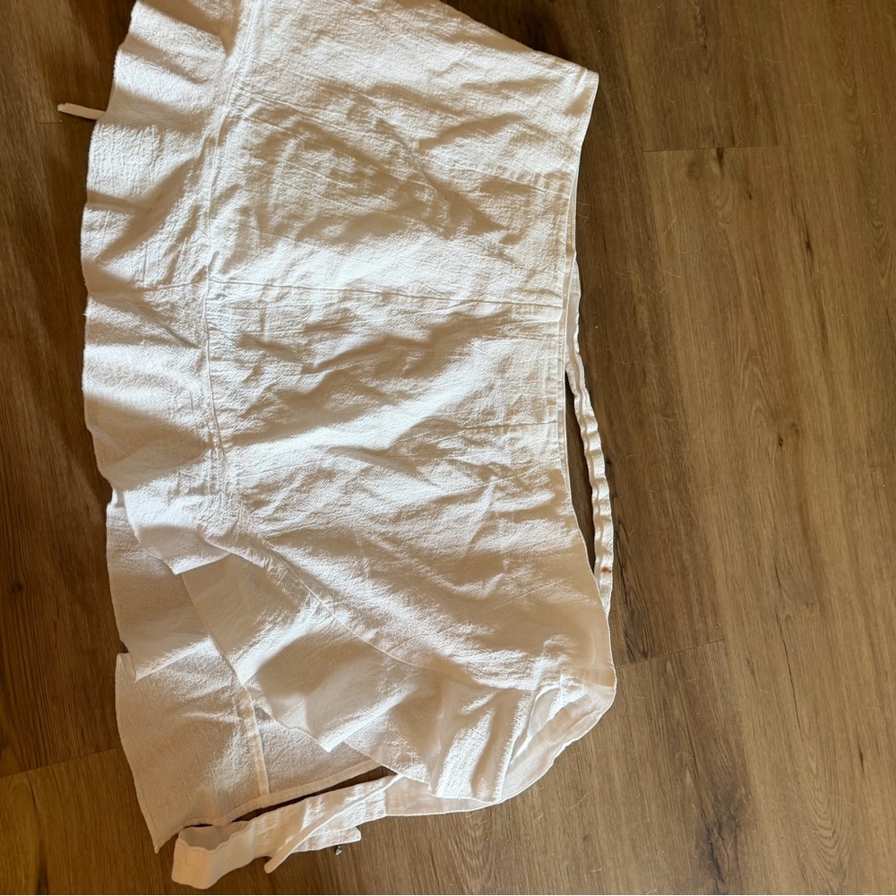 White Ruffled wrap around skirt